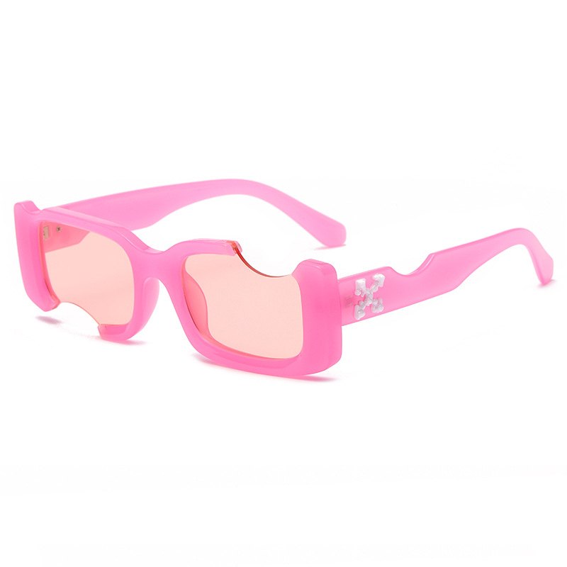 Women's UV400 Wide Front Square Plastic-Metal Sunglasses RC823036