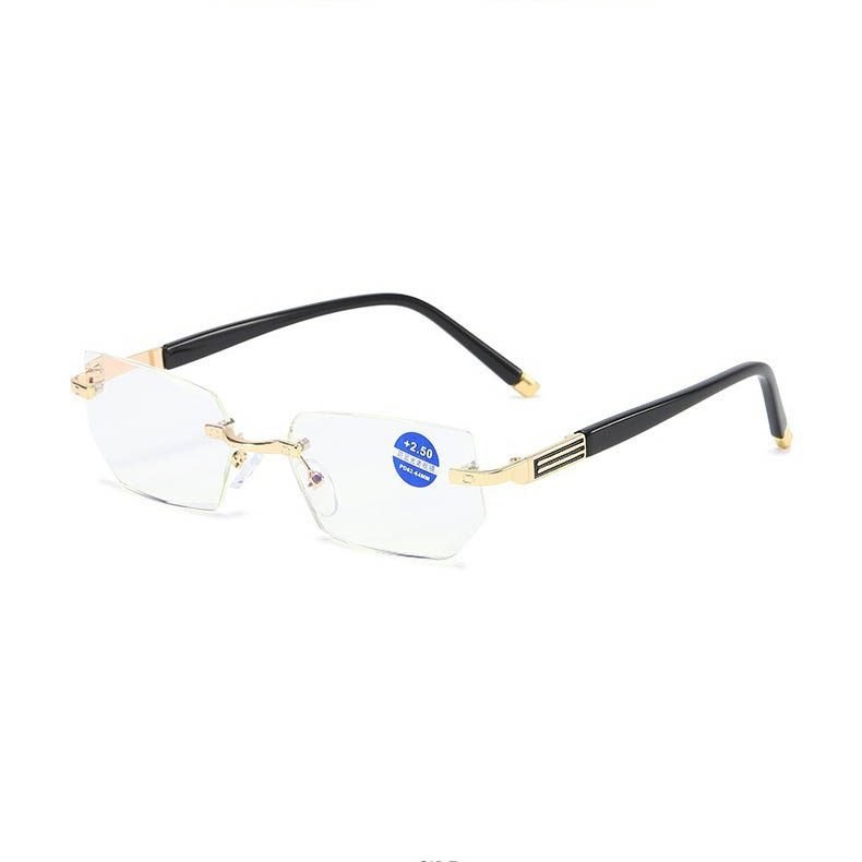 Men's Rimless Blue Light Blocking Cut Edge Reading Glasses RC91224