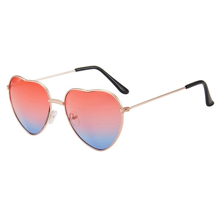 Women's Gradient Heart Metal Sunglasses RC22998