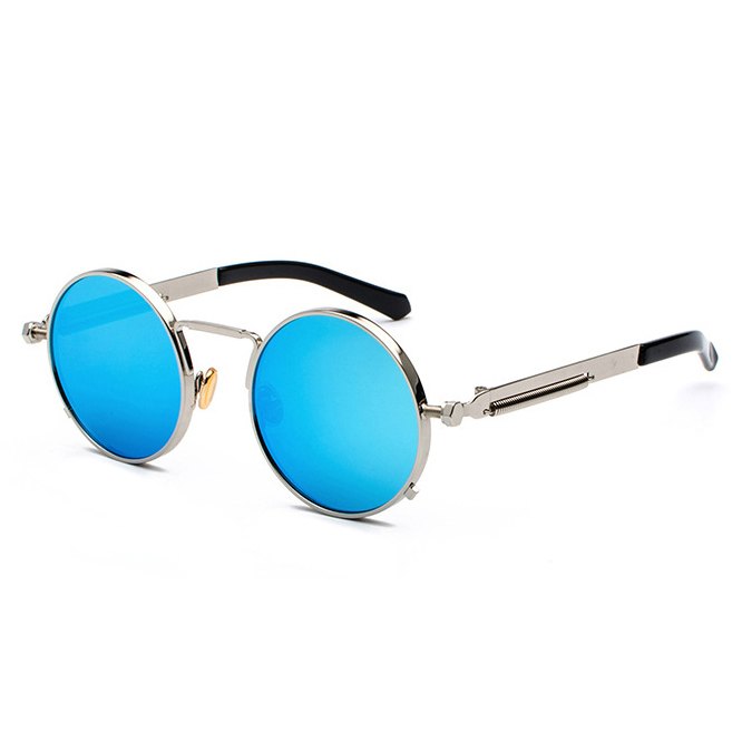 Unisex Coloured Lens Large Round Metal Sunglasses RC193541