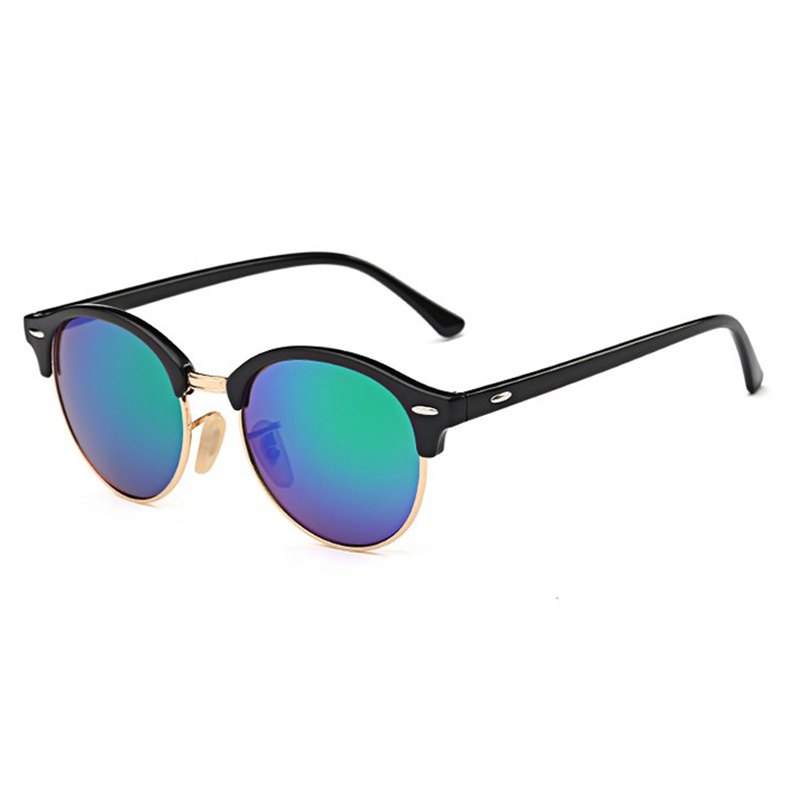 Unisex UV400 Retro Round Plastic-Metal Sunglasses RC32605