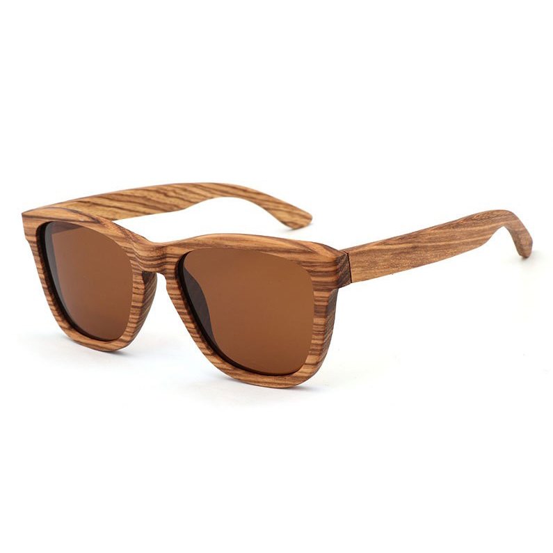 Unisex Polarized Bamboo Temple Sunglasses RCB1206